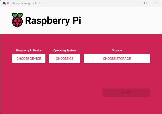 Raspberry Pi Imager’s interface